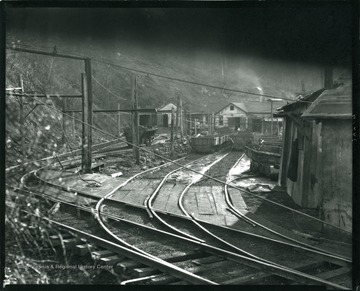 Coal cars are on tracks at an unidentified coal mine near Grafton, West Virginia.