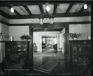 The interior of the Bartlett home, first floor, showing an entrance and lobby and two other rooms.  Grafton, W. Va.