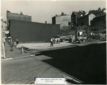 Ground breaking for the new city building.