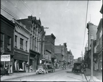 View of the shops on Main Street in Grafton, W. Va.