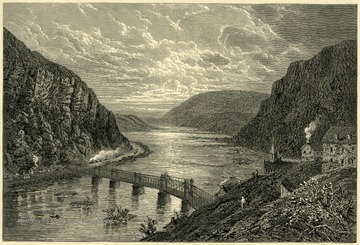 Engraving of Harpers Ferry.