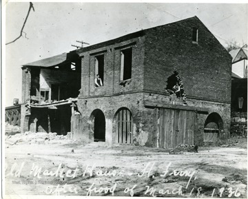 The Old Market House in Harpers Ferry, West Virginia, damaged after the flood of March 18, 1936.