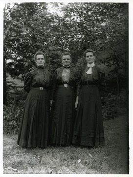 Right to left: Lisetta Stadler Kuenzler, Emma Stadler Burky, and Ida Stadler Betler; taken on the Stadler farm by Walter Aegerter.
