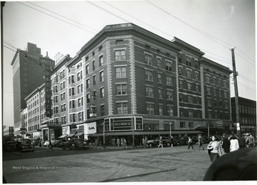 Hotel Frederick building; the West Virginia Building is visible in the background.