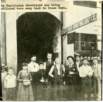 Staff of the newspaper are as follows: 'Nat Walton, Foreman; John Prickett, Typist; A. Brown Baughner, Reporter; Lanni Schmauch, Carrier; Jno, Typist; C. R. Ubreson, Collector.'