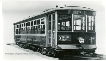 Car No. 206 built by Kuhlman Car Co. Seated 48 passengers at Huntington, W. Va. Operated as Camden Interstate R.R. from 1900 to 1908.