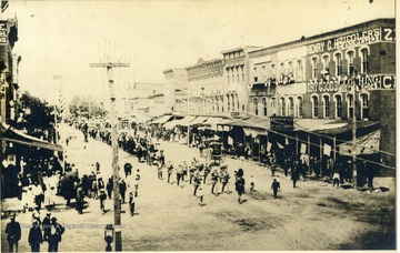 'Looking West on 3rd Ave. from 10th St. on North side 43rd. Picture made in early 1880's'
