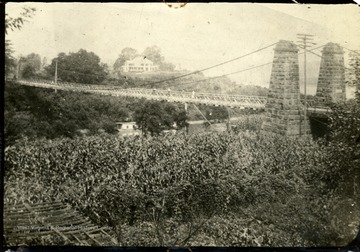 Looking at the side of the Guyandotte Bridge.