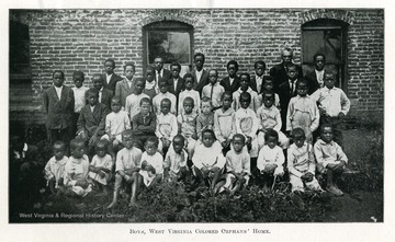 Group portrait of boys living at the West Virginia Colored Orphan's Home in Huntington, West Virginia.