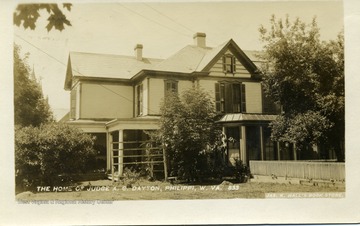 Postcard of the home of Judge A. G. Dayton of Philippi, West Virginia.