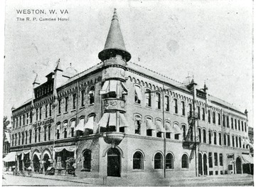Exterior of R. P. Camden Hotel;'The Camden - Weston's leading commercial hotel.'