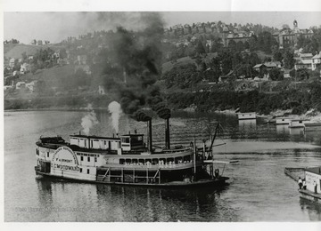 Pittsburgh, Morgantown, Fairmont Printed on the side of the boat.