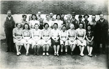 Group portrait of 'Original Force in Morgantown Plant- 1942', Morgantown, W. Va. 