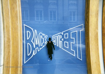 Door of Back Street Records located in Morgantown, W. Va. 'Winter of 1999.'