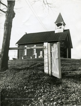 Gate leading to church grounds. Church located on Stewartstown off Route 119 in Morgantown, W. Va. 