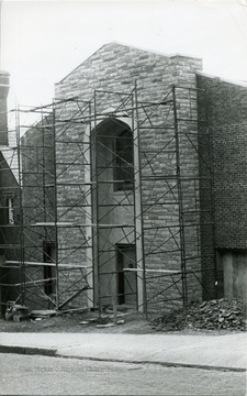 St. John's Catholic Chapel, which is the student's Chapel for West Virginia University, located in Morgantown, W. Va. Construction in progress. 