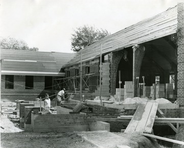 Construction of St. Mary's Church in Star City near Morgantown, W. Va.