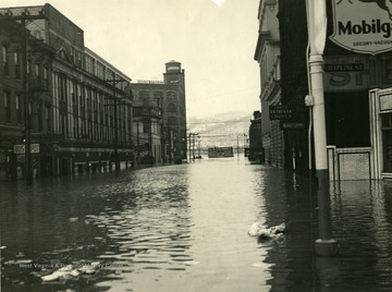 Flooded buildings in Wheeling, W. Va.