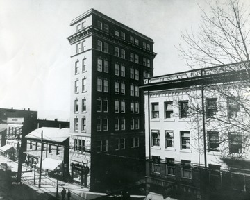View of High Street at the corner of Fayette Street and High Street. 