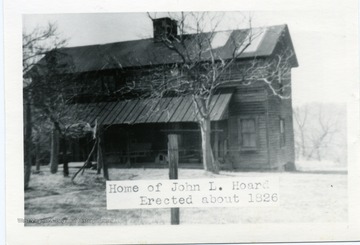 The home of John L. Hoard was erected about 1926 in Morgantown, West Virginia.
