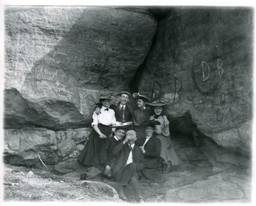 Grafitti can be seen on the rocks, which make up a portion of Dorsey's Knob in Morgantown.