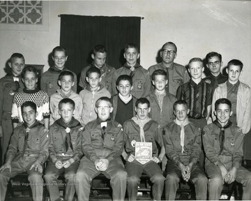 Group portrait of members of the Morgantown Boy Scout Troop.