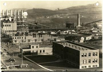 'U. S. Engineer Office, Corps of Engineers, Pittsburgh, PA; Morgantown Ordnance Works, Morgantown, West Virginia; 3:30 P.M. Jan. 29, 1941.  Looking southeast at main office, service building and maintenance shops. No. 175.'