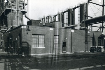 'United States Engineer Office. Corps of Engineers United States Army. Pittsburgh, Pennsylvania. Morgantown Ordnance Works-Morgantown, West Virginia: Works Laboratory Building-looking Northeast. January 13, 1944. No. 21604.'