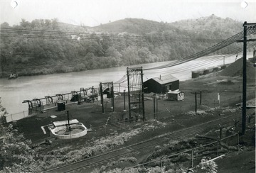 'United States Engineer Office. Corps of Engineers United States Army. Pittsburgh, Pennsylvania. Morgantown Ordnance Works-Morgantown, West Virginia: River Pump House and Sewage Disposal Plant-looking Southeast. E. I. Du Pont de Nemours and Company- Contract W Ord-490- Contract date 11-28-40. Military Funds. May 21, 1943. No. 20849.'