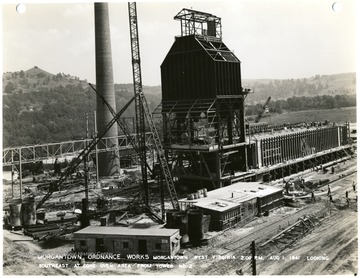 'Photograph No. 150; 2:00 P.M. on Aug. 1, 1941.  Looking Southeast at coke oven area from tower No. 2.'