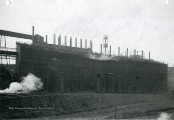 'United States Engineer Office. Corps of Engineers United States Army. Pittsburgh, Pennsylvania. Morgantown Ordnance Works-Morgantown, West Virginia: Gas Generator House-looking North. January 13, 1944. No. 21618.'