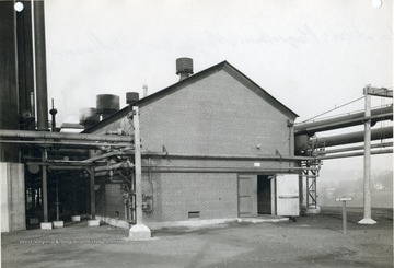 'United States Engineer Office. Corps of Engineers United States Army. Pittsburgh, Pennsylvania. Morgantown Ordnance Works-Morgantown, West Virginia: Pump and Exhauster House-looking East. January 13, 1944. No. 21619.'