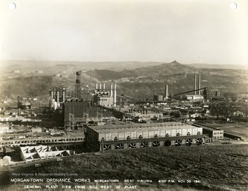 'Morgantown Ordnance Works, Morgantown, West Virginia, 4:00 P.M. November 30, 1941. General Plant view from hill West of plant. Photograph No. 164.'