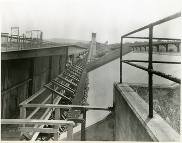 Buildings 98 and 99, View looking South.  From Volume One of Morgantown Ordnance Plant Pictures at Morgantown, W. Va.  Constructed and Operated by the Ammonia Department, E. I. Dupont De Nemours and Company.'
