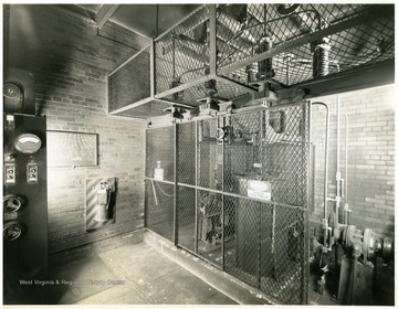 Electrostatic Precipitator High Frequency Generator Room, Bldg. No. 103. From Volume One of Morgantown Ordnance Plant Pictures at Morgantown, W. Va.  Constructed and Operated by The Amonia Department, E. I. Dupont De Nemours and Company.