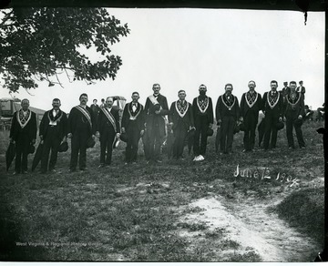 A group of B.L.E. members pose for a photograph on June 12, 1894.