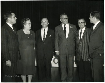 From left to right: Stanley Cox, Mrs. Shale, Robert Bowlby, Bill Delardas, Don Rennie, Chuck Haden.