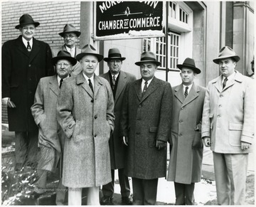 Members are, from left to right:  M. J. R. Zirkle, William Barker, Lawrence Snyder, E. B. McCue, R. P. Davis, Paul P. Featheres, Kenneth Madeira, A. G. Ellis Vest.