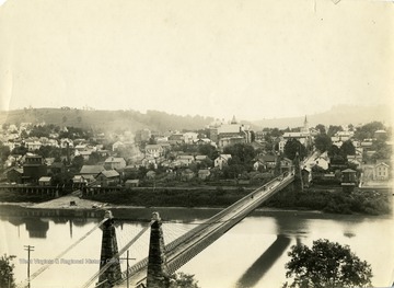 View from the west of the town and the bridge which spans the Monongahela River. 