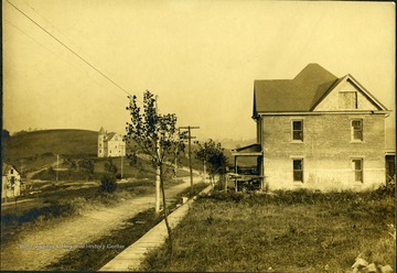 View of the L. E. Friend House, later the Stanton Cady Home on Grandview Ave. with 'Wiles Castle' in the distance.