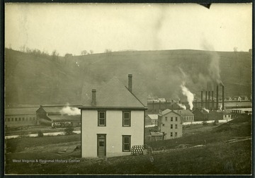 View of the American Sheet and Tin Plate Mill and surrounding houses. 