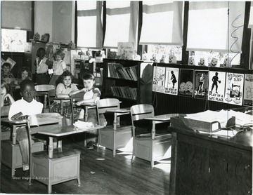 A classroom in the Osage School after it was rebuilt.