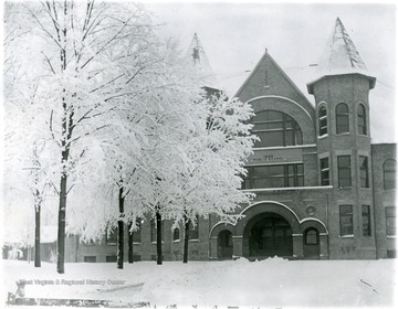 A photo of the Central School building on a snowy day.
