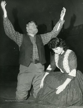 Two actors performing in a school play.