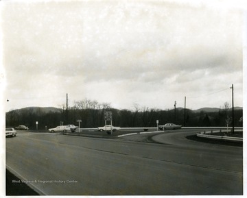 Cars at the intersection of Monongahela Boulevard and Patteson Drive in Morgantown, West Virginia.