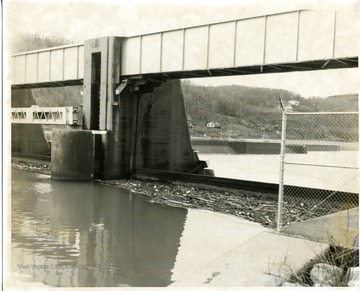A view of the Morgantown Lock and Dam at Low Water in Morgantown, West Virginia.
