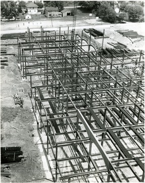 The construction of the Towers Residence Hall.