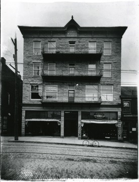 A front view of the Wiles Block Building on High Street.