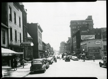 A view of High Street in Morgantown, West Virginia looking south.