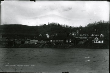A view of the glass factory in Seneca addition from across the Monongahela River.
